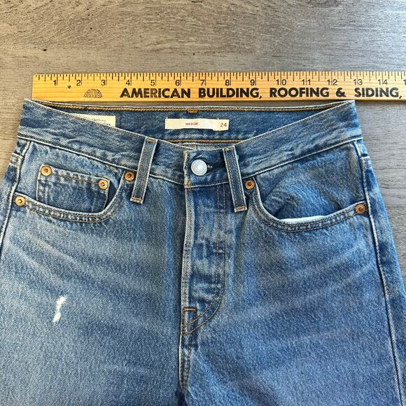 Levi's Wedgie Fit Ankle Jeans Premium Denim Size 24 - Picture 12 of 16